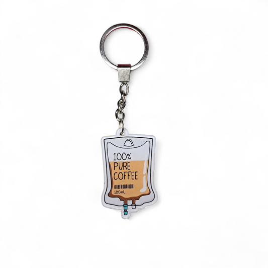 100% Pure Coffee Keychain