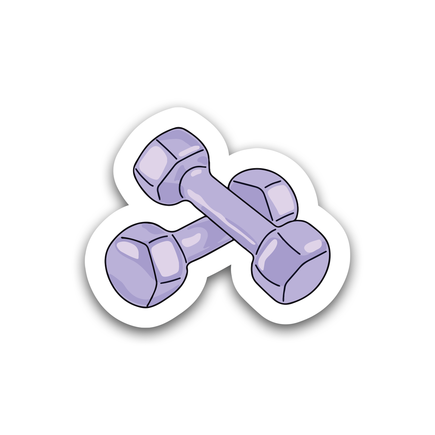 Two purple dumbbells Sticker
