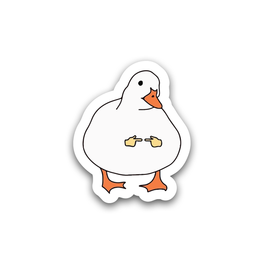 The embarrassed duck Sticker