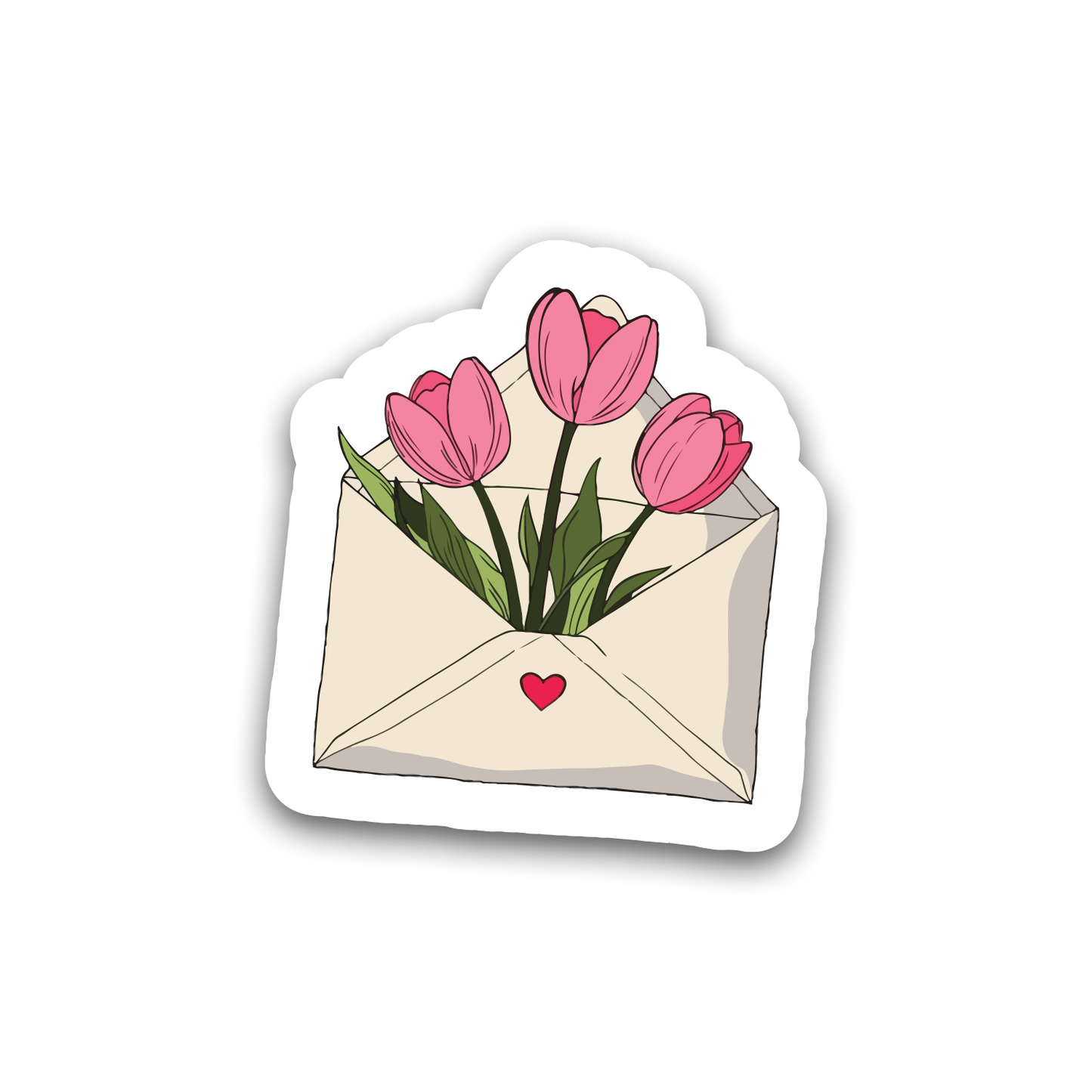 An envelope filled with roses Sticker