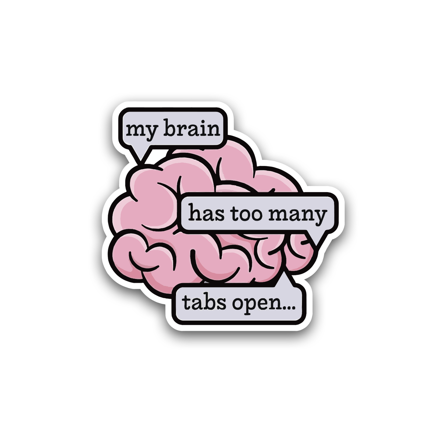 My Brain has too many Tabs open Sticker