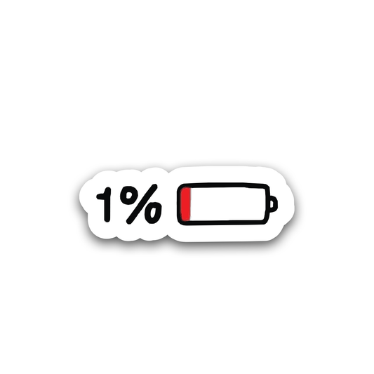 1% Battery Sticker